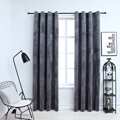 Cortinas Blackout com Argolas 2 pcs 140x175 cm Veludo Antracite