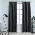 Cortinas Blackout com Ganchos 2 pcs 140x175 cm Veludo Antracite