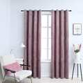 Cortinas Blackout C/ Argolas 2 pcs 140x245cm Veludo Rosa Antigo