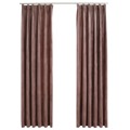 Cortinas Blackout C/ Ganchos 2 pcs 140x225cm Veludo Rosa Antigo