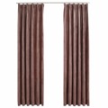 Cortinas Blackout C/ Ganchos 2 pcs 140x245cm Veludo Rosa Antigo