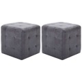 Pufe 2 pcs 30x30x30 cm Camurça Artificial Cinzento