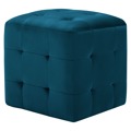 Pufe 2 pcs 30x30x30 cm Veludo Azul