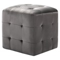 Puff 2 pcs 30x30x30 cm Veludo Cinzento