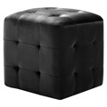 Pufe 2 pcs 30x30x30 cm Veludo Preto