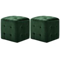 Pufe 2 pcs 30x30x30 cm Veludo Verde