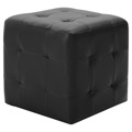 Puff 2 pcs 30x30x30 cm Couro Artificial Preto