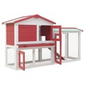 Coelheira Exterior Grande 145x45x85 cm Madeira Vermelho e Branco