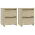 Mesa de Cabeceira 2 pcs 30x30x40 cm Contrap. Carvalho Sonoma