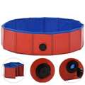 Piscina para Cães Dobrável 80x20 cm Pvc Vermelho