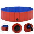 Piscina para Cães Dobrável 120x30 cm Pvc Vermelho