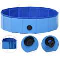 Piscina para Cães Dobrável 80x20 cm Pvc Azul