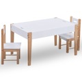 Mesa com Quadro/arrumação Desenho e Cadeiras 3 pcs Preto/branco