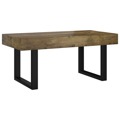 Mesa de Centro 90x45x40 cm Mdf e Ferro Castanho-escuro e Preto