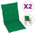 Almofadões Lombares P/ Cadeiras de Jardim 2pcs Oxford Verde