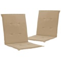 Almofadões para Cadeiras de Jardim 2 pcs 100x50x3 cm Bege