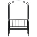 Arco de Jardim com Banco 114x45x205 cm Ferro Preto