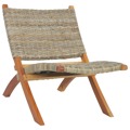 Cadeira Relaxante Vime Kubu Natural/madeira Mogno Maciça