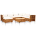 Conjunto Lounge Jardim C/ Almofadões Acácia Branco Nata 8 pcs