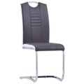 Cadeiras de Jantar Cantilever 6 pcs Couro Artificial Cinzento