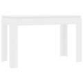 Mesa de Jantar 120x60x76 cm Contraplacado Branco Brilhante