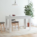 Mesa de Jantar 120x60x76 cm Contraplacado Branco Brilhante