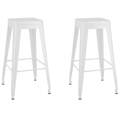 Bancos de Bar Empilháveis 2 pcs Metal Branco