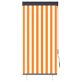 Estore de Rolo para Exterior 80x250 cm Branco e Laranja