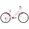 Bicicleta de Criança Roda 24" Rosa e Branco