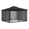 Gazebo com Cortinas 300x300x265 cm Antracite