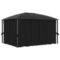 Gazebo com Cortinas 400x300x265 cm Antracite