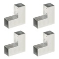 Bases para Poste em Forma de L 4 pcs 71x71 mm Metal Galvanizado