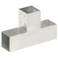 Bases para Poste em Forma de T 4 pcs 81x81 mm Metal Galvanizado