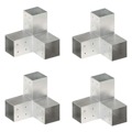 Bases para Poste em Forma de Y 4 pcs 81x81 mm Metal Galvanizado