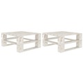 Mesas de Paletes para Jardim 2 pcs Madeira Branco