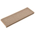 Tapete/carpete para Degraus 15 pcs 65x25 cm Castanho-claro