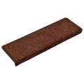 Tapete/carpete para Degraus 15 pcs 65x25 cm Castanho