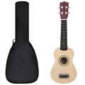 Conjunto Ukulele Soprano Infantil C/ Saco Madeira Clara 21"