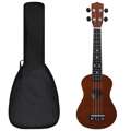 Conjunto Ukulele Soprano Infantil C/ Saco Madeira Escura 23"