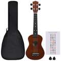 Conjunto Ukulele Soprano Infantil C/ Saco Madeira Escura 23"