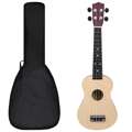 Conjunto Ukulele Soprano Infantil C/ Saco Madeira Clara 23"