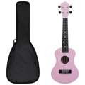 Conjunto Ukulele Soprano Infantil com Saco 23" Rosa