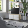 Móvel de Tv 80x34x36 cm Contraplacado Branco e Carvalho Sonoma