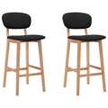 Bancos de Bar 2 pcs Tecido Preto