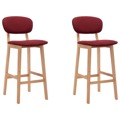 Bancos de Bar 2 pcs Tecido Vermelho Tinto