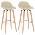 Cadeiras de Bar 2 pcs Tecido Creme