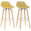 Bancos de Bar 2 pcs Tecido Amarelo Mostarda