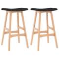 Bancos de Bar 2 pcs Tecido Preto