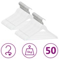 Conjunto de Cabides Antiderrapantes Madeira Branco 50 pcs