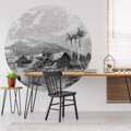 Wallart Papel de Parede Circular "landscape Of Guadeloupe" 142,5 cm